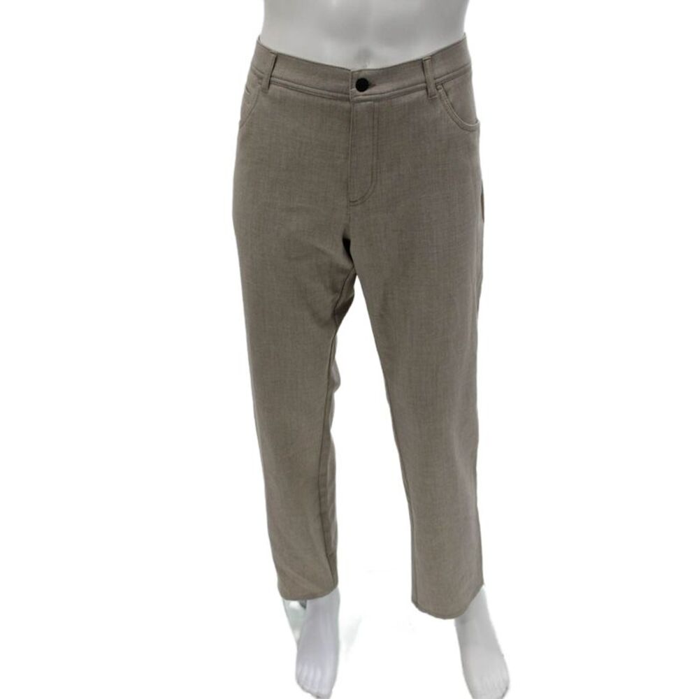 Alberto Mens Dress Pants Beige Button Closure Size 36